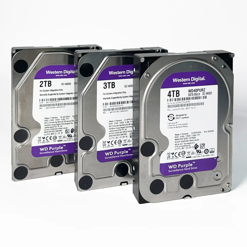 Western Digital 4TB 3TB 2TB 1TB WD Purple Surveillance Internal Hard Drive HDD - SATA 6 Gb/s, 64 MB Cache, 3.5" 1TB-WD10EJRX