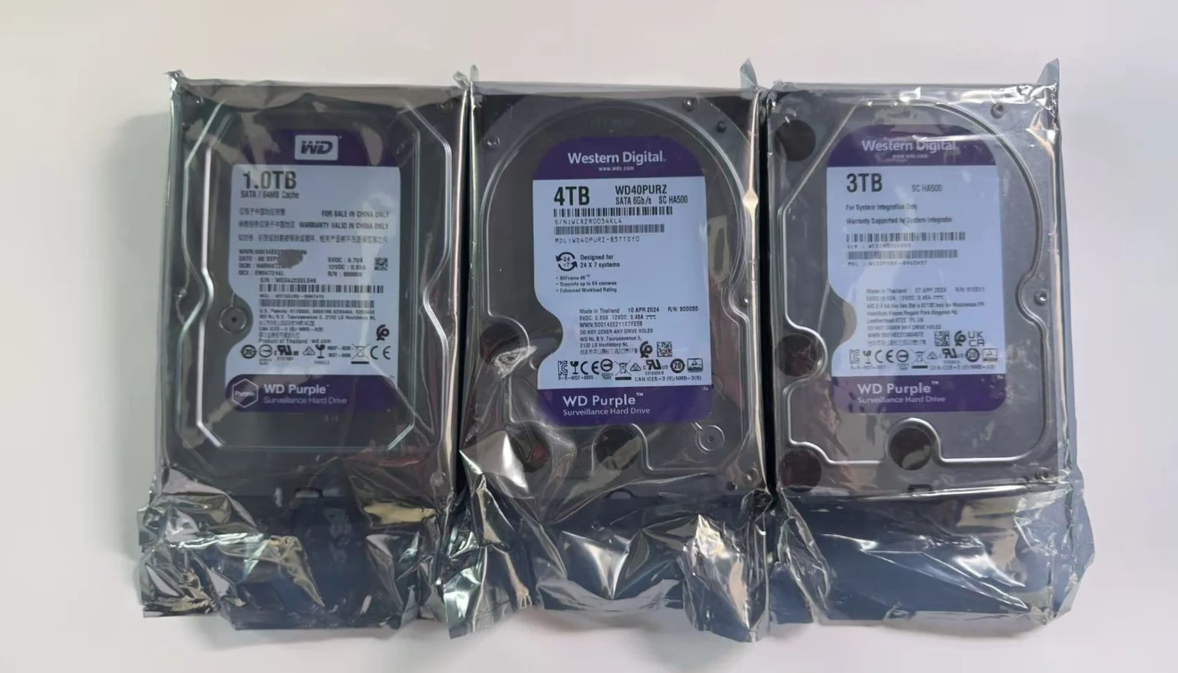 Western Digital 4TB 3TB 2TB 1TB WD Purple Surveillance Internal Hard Drive HDD - SATA 6 Gb/s, 64 MB Cache, 3.5" 1TB-WD10EJRX