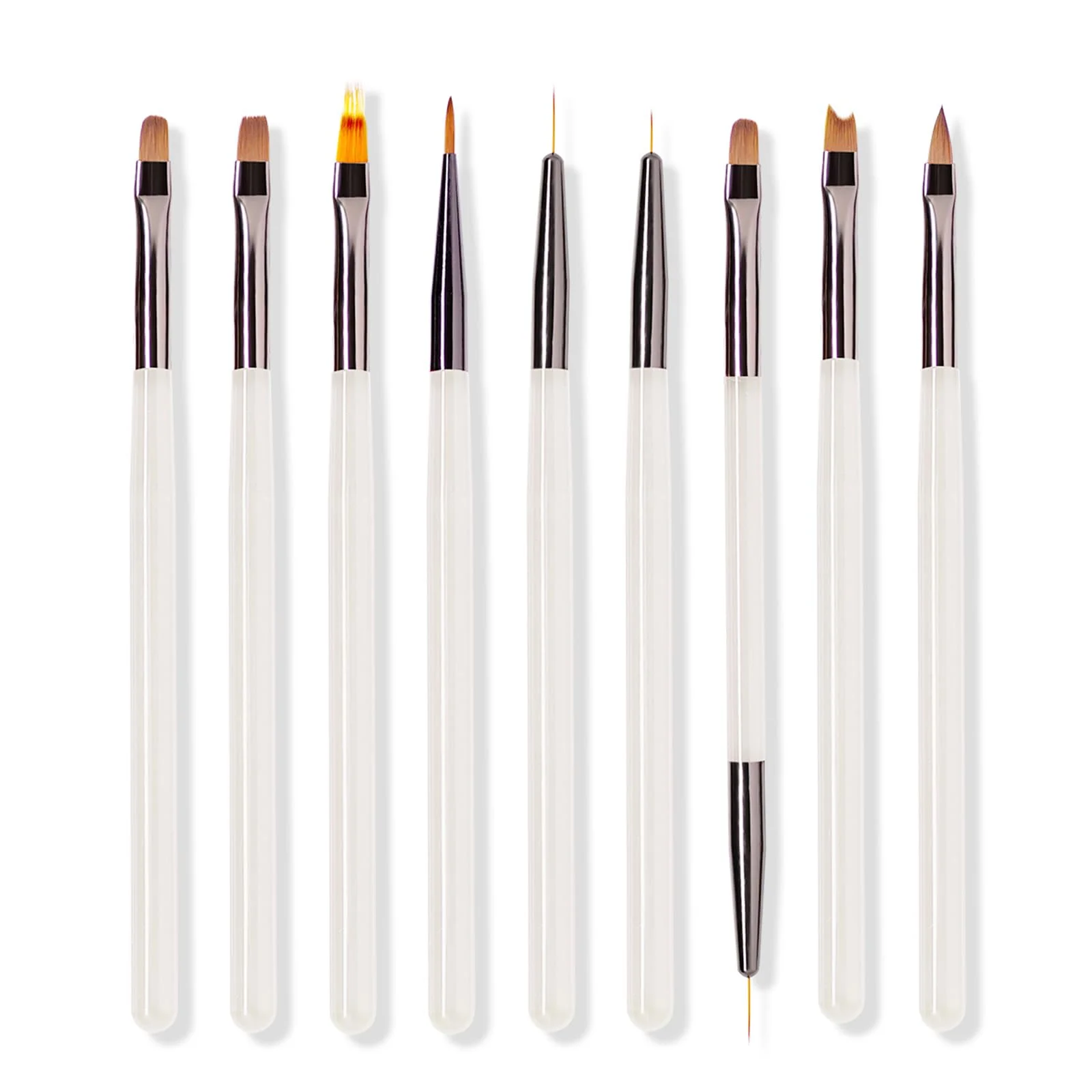 LINMANDA 9 Pack Gray Nail Art Brushes Set Nail Art Tools Suitable for Gel Nail Polish And Nail Art Designs Perfect for Home DIY