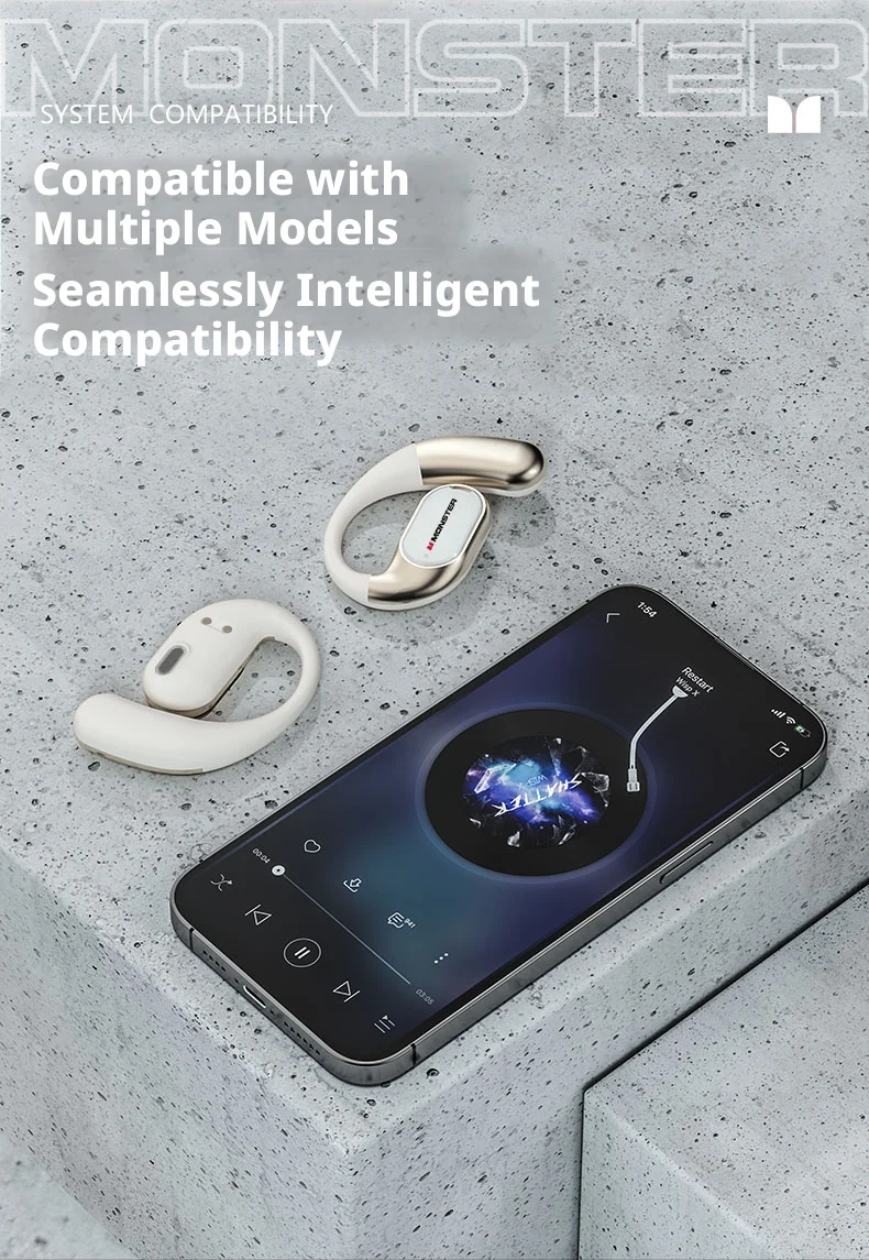 Monster AC530 Open Bi-Folding Wireless Bluetooth Headset, Perfect for Sports and Running Enthusiasts