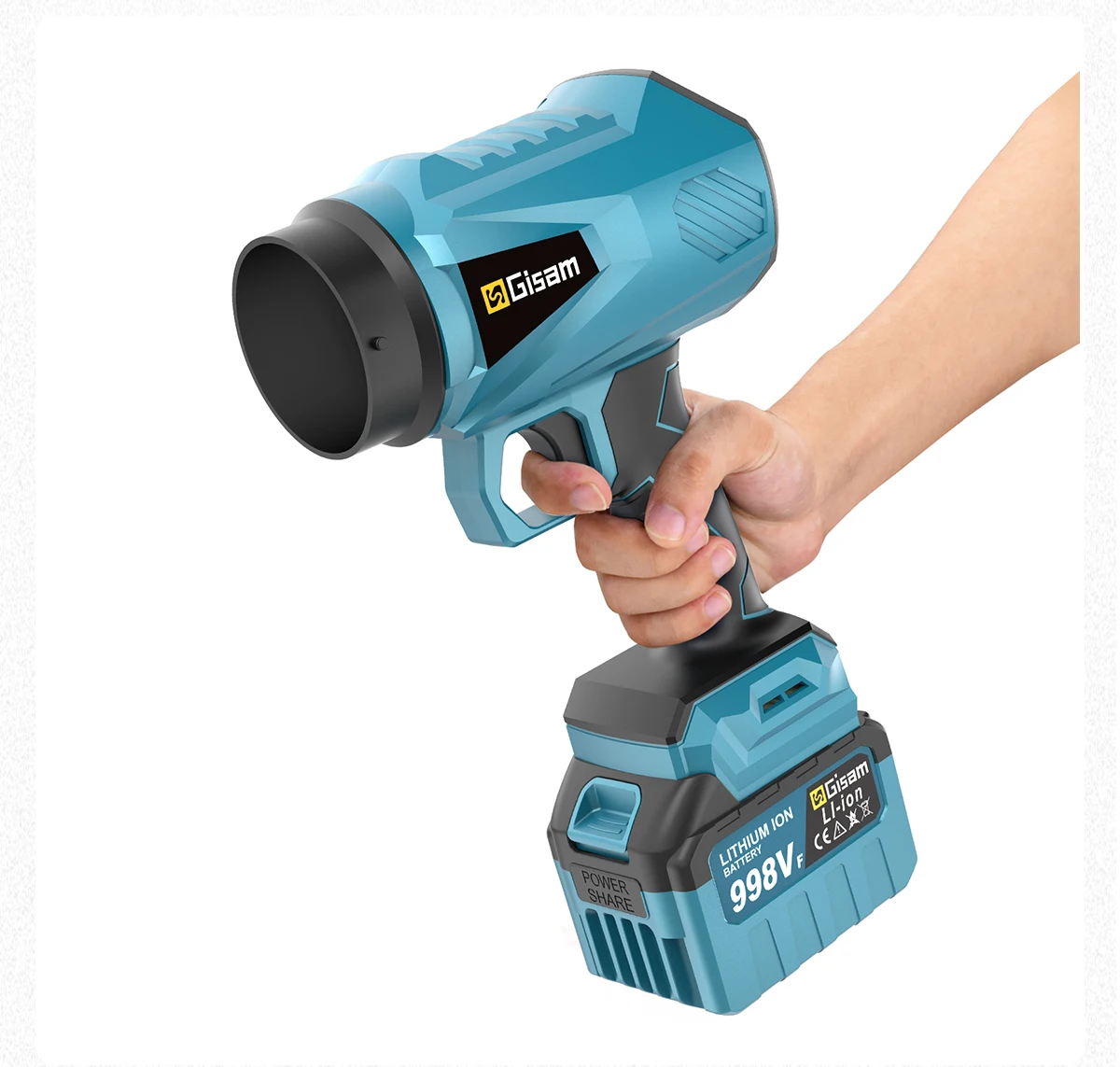 Gisam Brushless Electric Turbo Fan Cordless Leaf Air Blower Turbo Jet Fan Handheld Dust Blowing Tool For Makita 18V Battery Pin