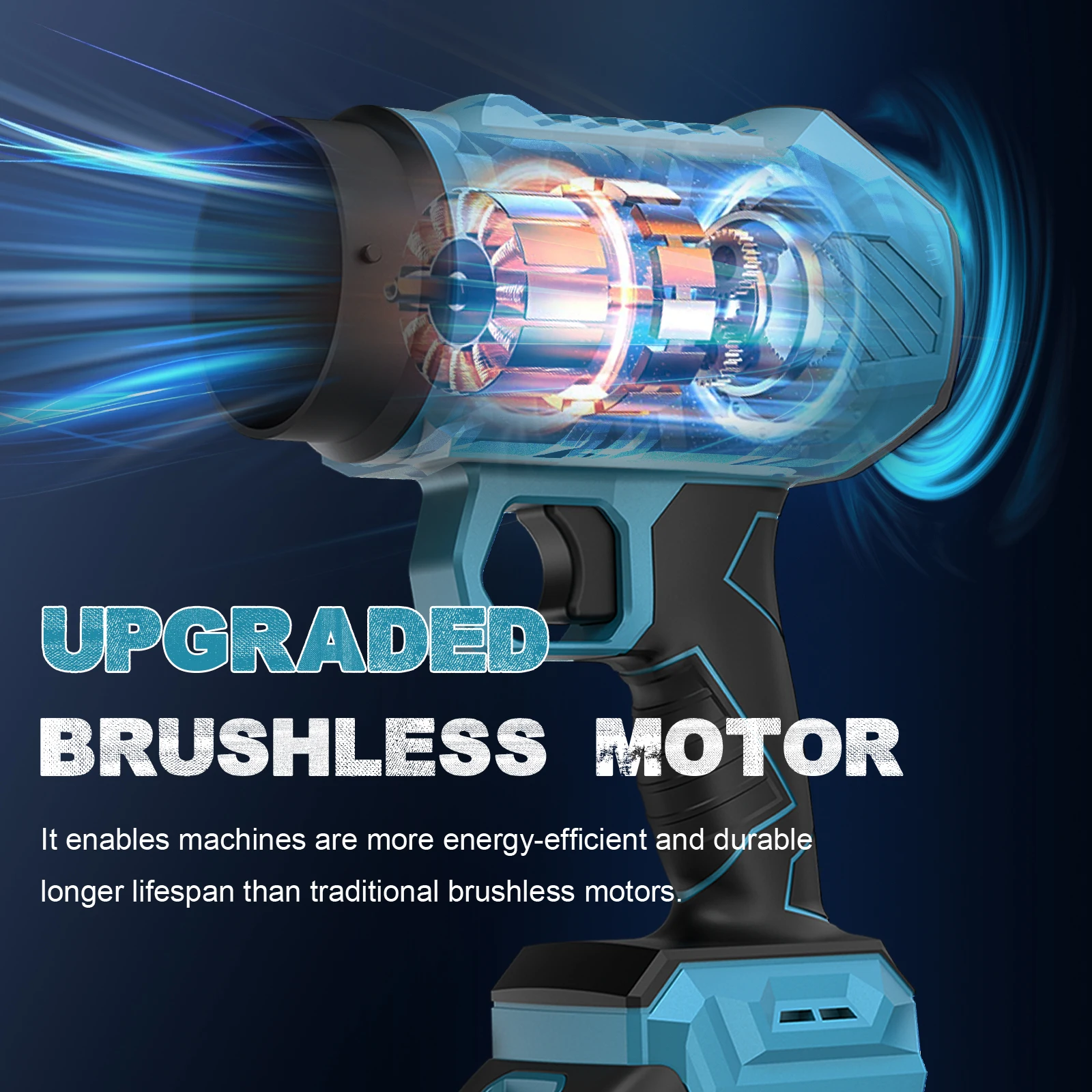 Gisam Brushless Electric Turbo Fan Cordless Leaf Air Blower Turbo Jet Fan Handheld Dust Blowing Tool For Makita 18V Battery Pin