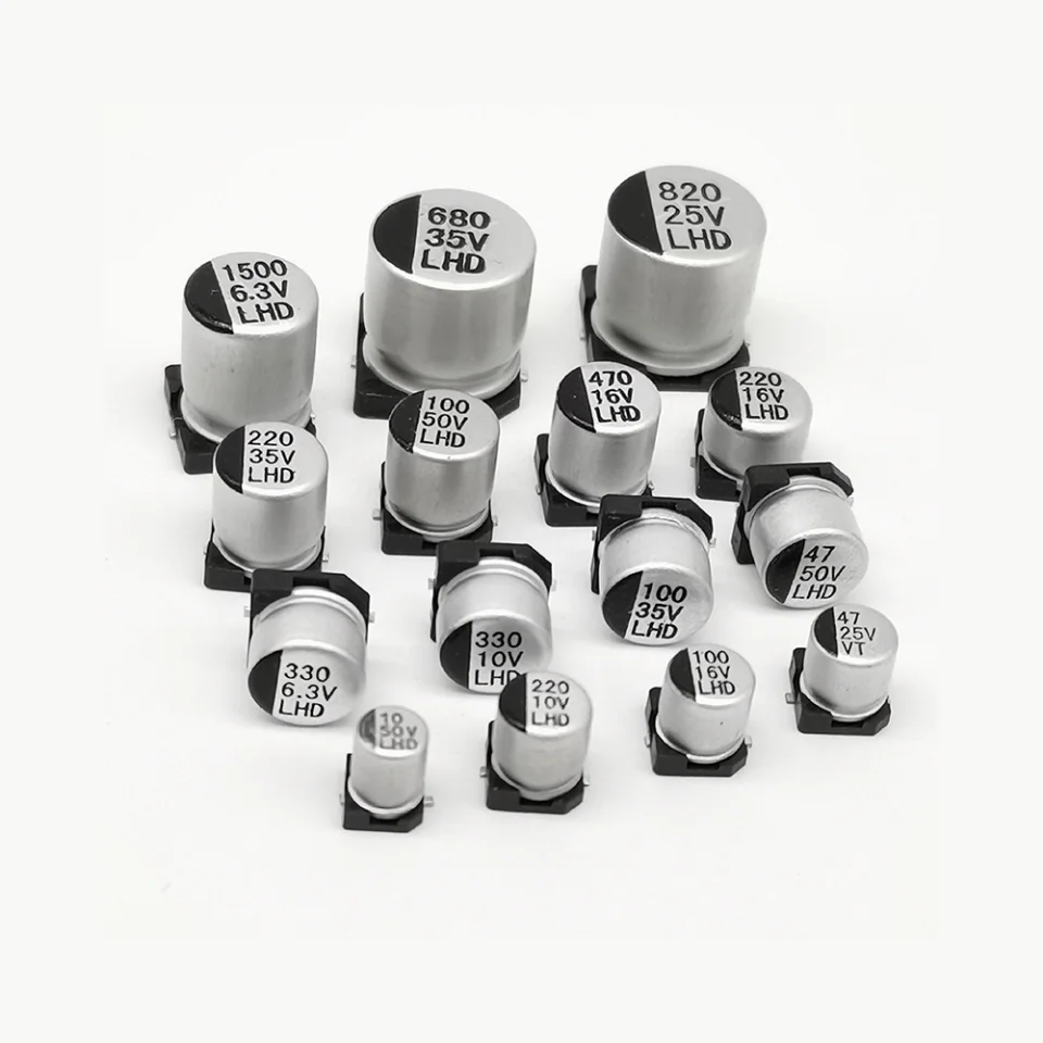 20PCS/lot SMD Aluminum Electrolytic Capacitor 10V 16V 25V 35V 50V 1UF 2.2UF 4.7UF 10UF 22UF 47UF 100UF 220UF 330UF 470UF 1000UF