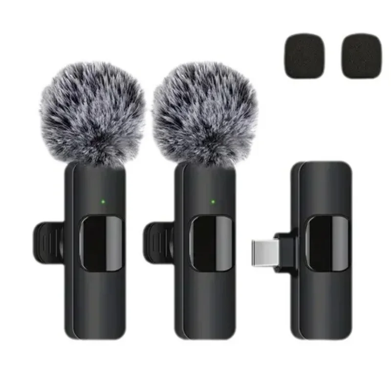 Wireless Lavalier Microphone for iPhone Android USB-C Microphone with Noise Reduction for Live Streaming Interviews Mini Mic