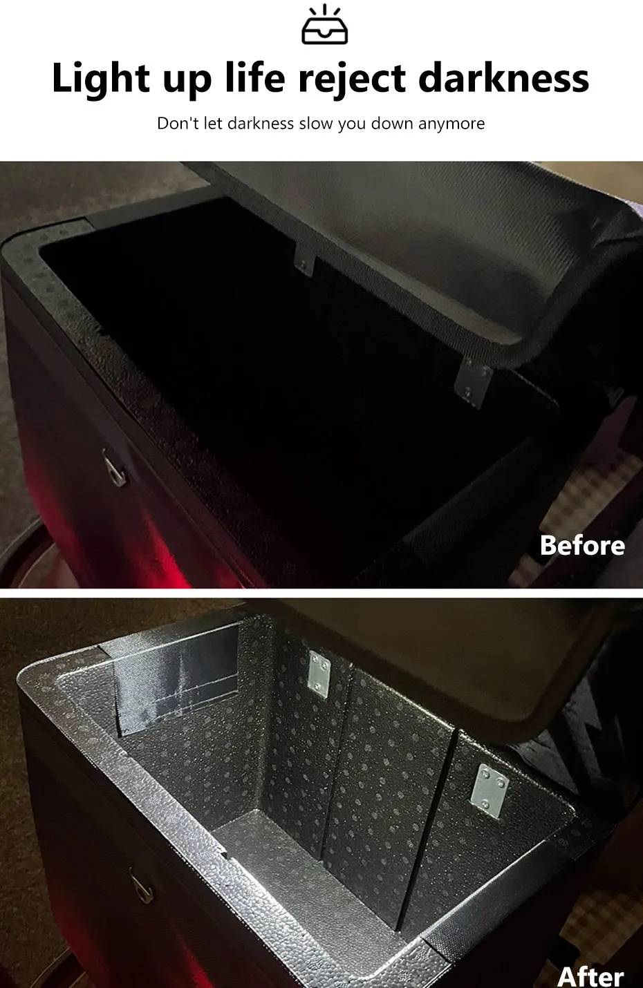 BLALION Motorcycle Locomotive Box Sensor Light LED Tail Box Anti-Collision Lamp Convenient Outdoor Fishing Camping Night Light