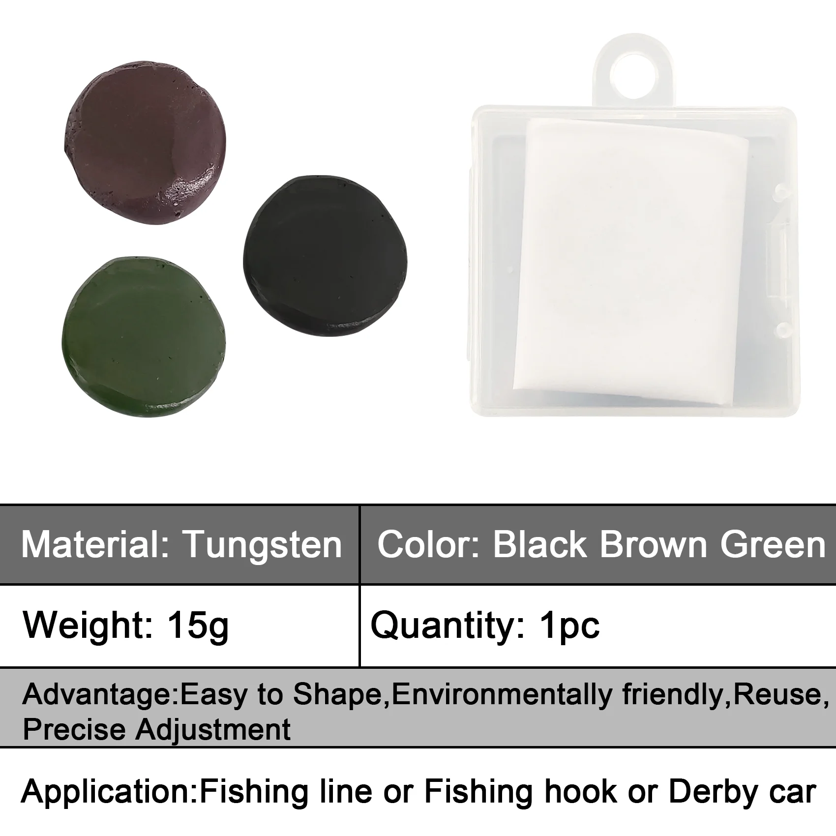 Eupheng 15g Tungsten Putty Carp Fishing Material Soft Sinker Chod Rig Tubing Leadcore Fly Fishing Lure & Carp Bait Weight Weight