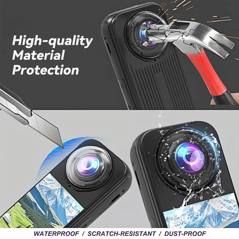 Lens Protector Cap for Insta360 X4 Air Premium Glass Lens Guards Scratch Proof Tempered Glass Camera Accessories