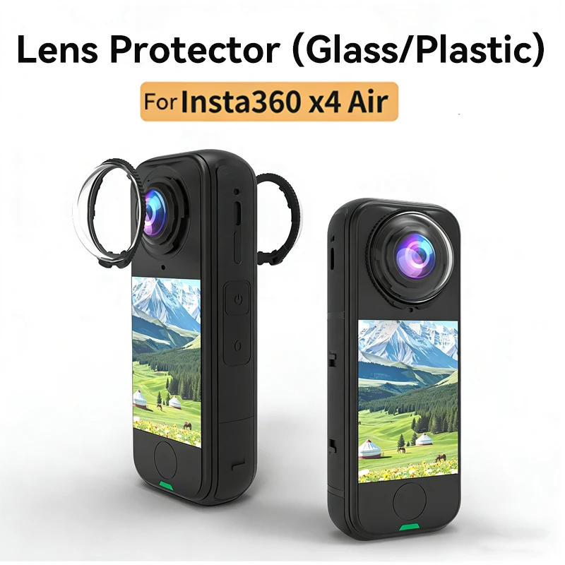 Lens Protector Cap for Insta360 X4 Air Premium Glass Lens Guards Scratch Proof Tempered Glass Camera Accessories
