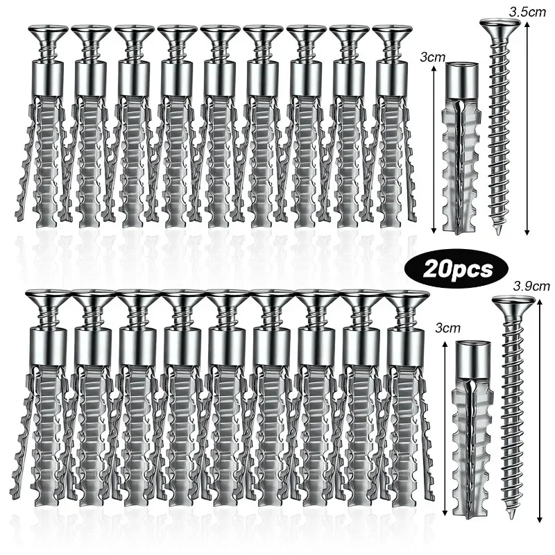 6/8mm Expansion Pipe for Hollow Walls Metal Expansion Screws Kit Self Tapping Screws Pipe Drilling Plug Fastener Bolt Anchors