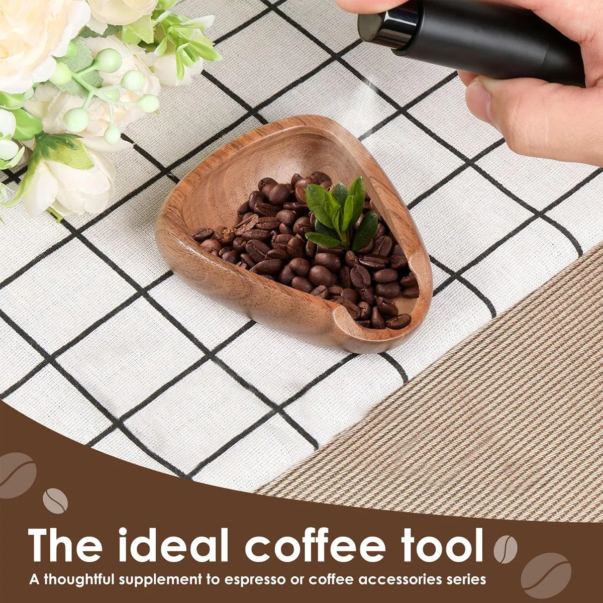 Coffee Bean Dosing Cup & 10ml Spray Bottle Set, Multi-Purpose Measuring Cup and Empty Bottle for Coffee Beans Tea and Spices