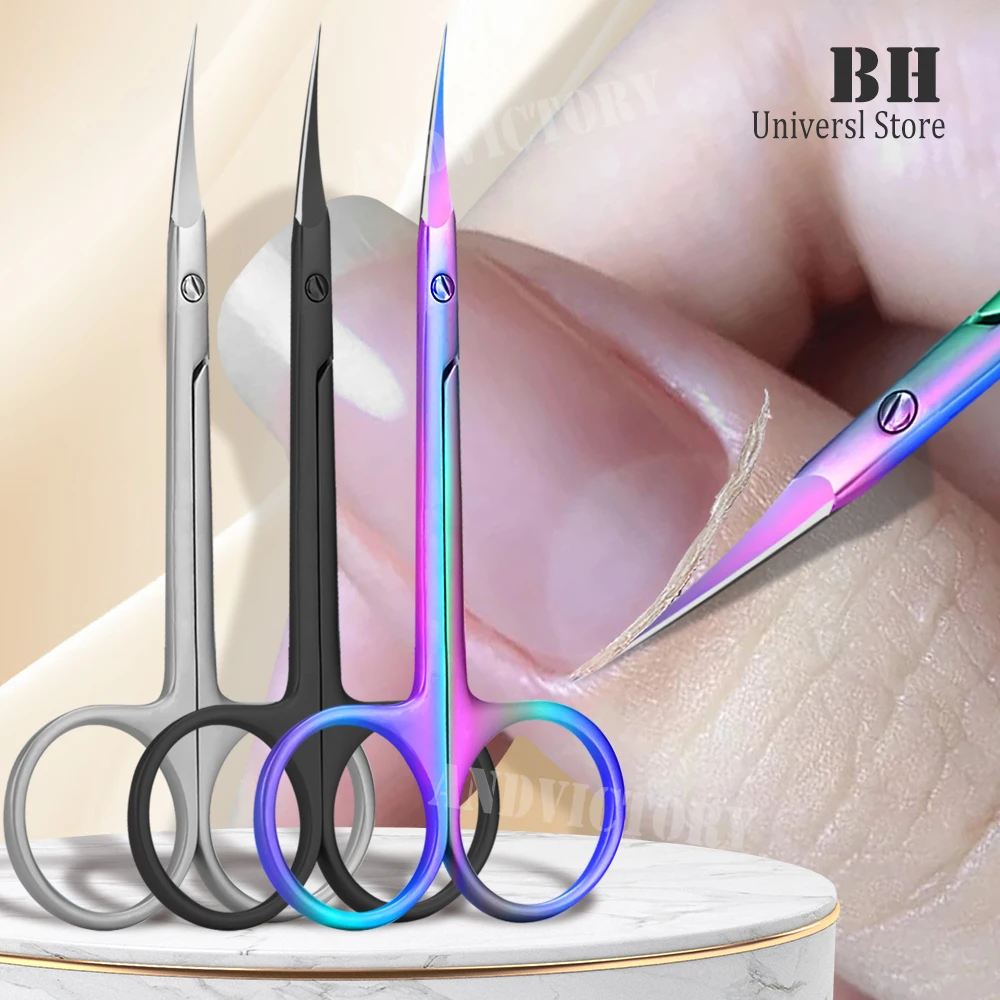 1Pcs Russian Cuticle Scissors Nipper Dead Skin Scissors Stainless Steel Manicure Tools Portable Exfoliating Nail Trimmer Clipper