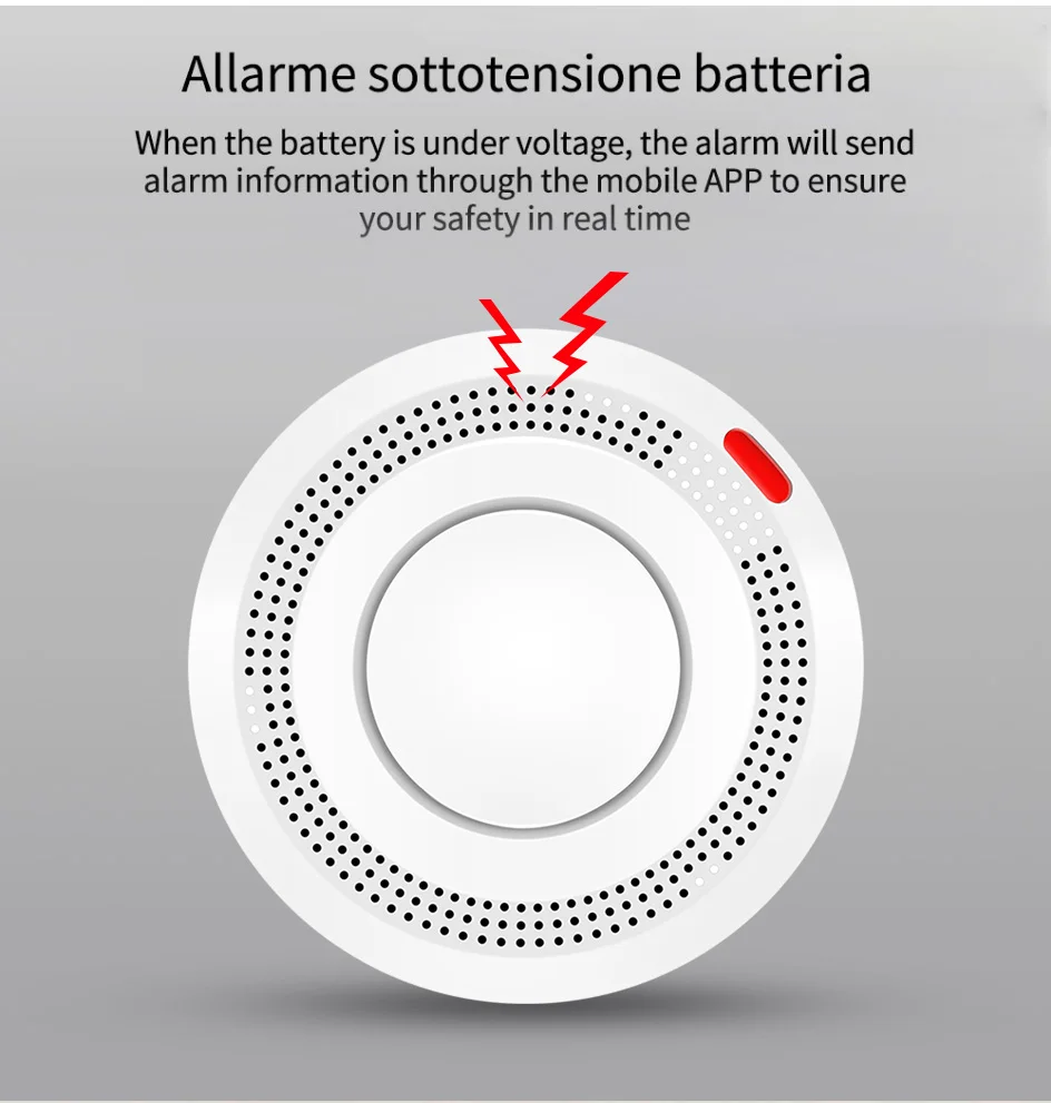 6Pack Tuya WiFi Smart Smoke Sensor Smartlife APP Control Smoke Alarm 85dB On Site Alarm Supports Alexa & Google Assistant
