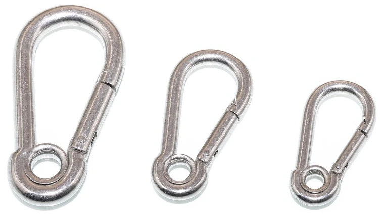 6Pcs Stainless Steel Carabiner Clip Spring Snap Hook M4 M5 M6 Multifunctional Heavy Duty Quick Link Lock Ring for Camping Hiking