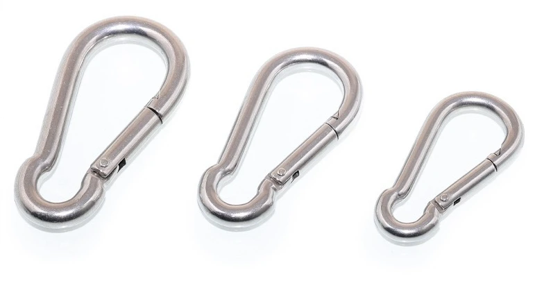 6Pcs Stainless Steel Carabiner Clip Spring Snap Hook M4 M5 M6 Multifunctional Heavy Duty Quick Link Lock Ring for Camping Hiking