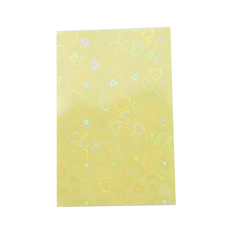 50pcs Colorful Laser heart Card Film Heart-Shaped Glittering Protection for ID Student Game Cards PVC Card Sleeves