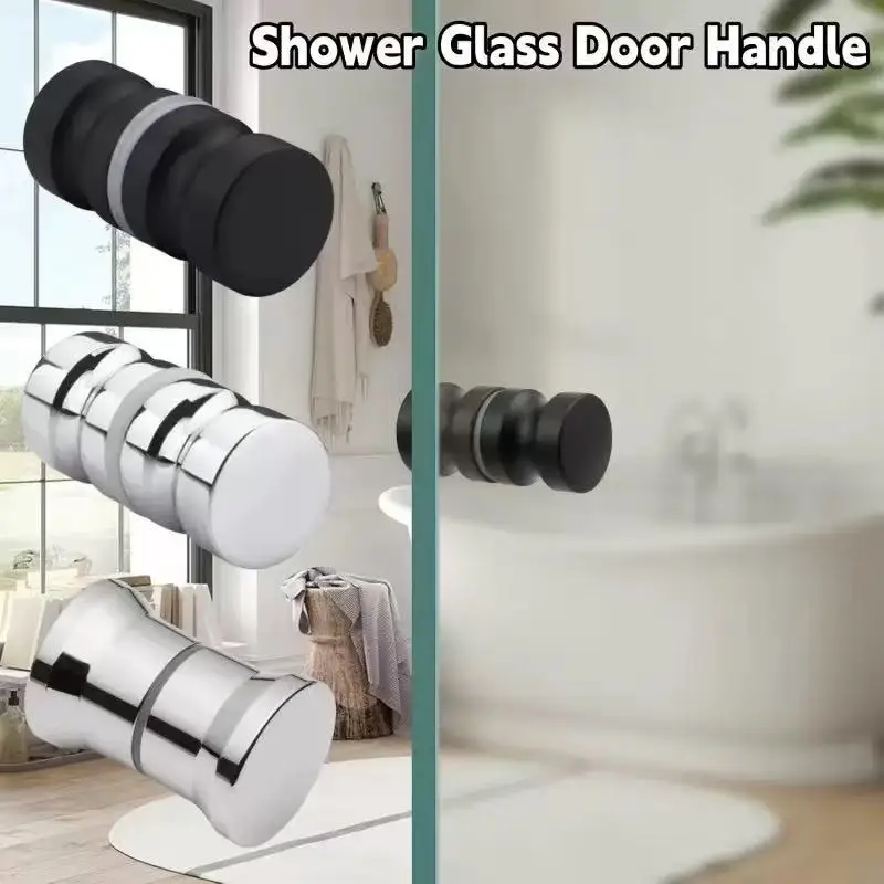 Stylish Shower Glass Door Handle,Sliding Shower Doors Knob,Double Sided Pull Hardware Replacement Parts for Bathroom Glass Doors