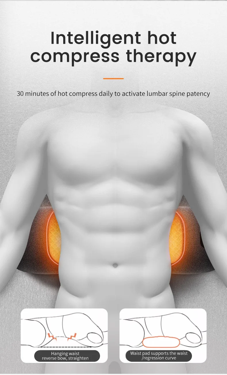 3 in 1 Back Pillow Bed Sleeping Waist Protection Pad Lying Flat Waist Relief Waist Support Heating Vibrating Electric Massage