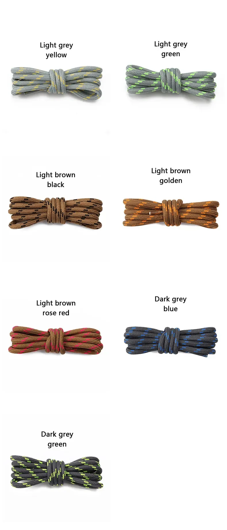 2 Pairs NEW 4.5mm Diameter Round German Training Hiking Shoe Laces Heavy Duty Work Boots Shoelaces for Men and Women