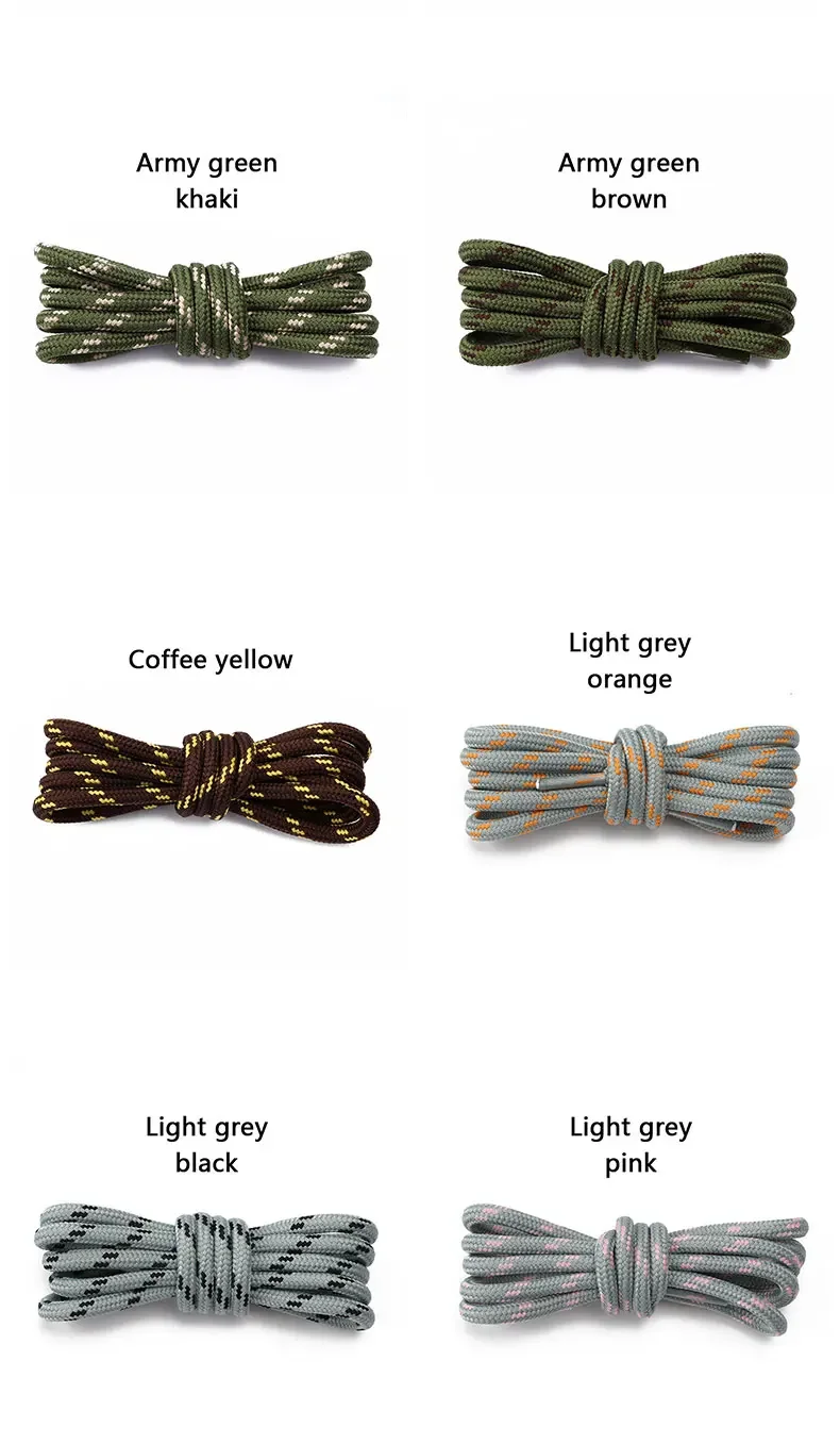 2 Pairs NEW 4.5mm Diameter Round German Training Hiking Shoe Laces Heavy Duty Work Boots Shoelaces for Men and Women