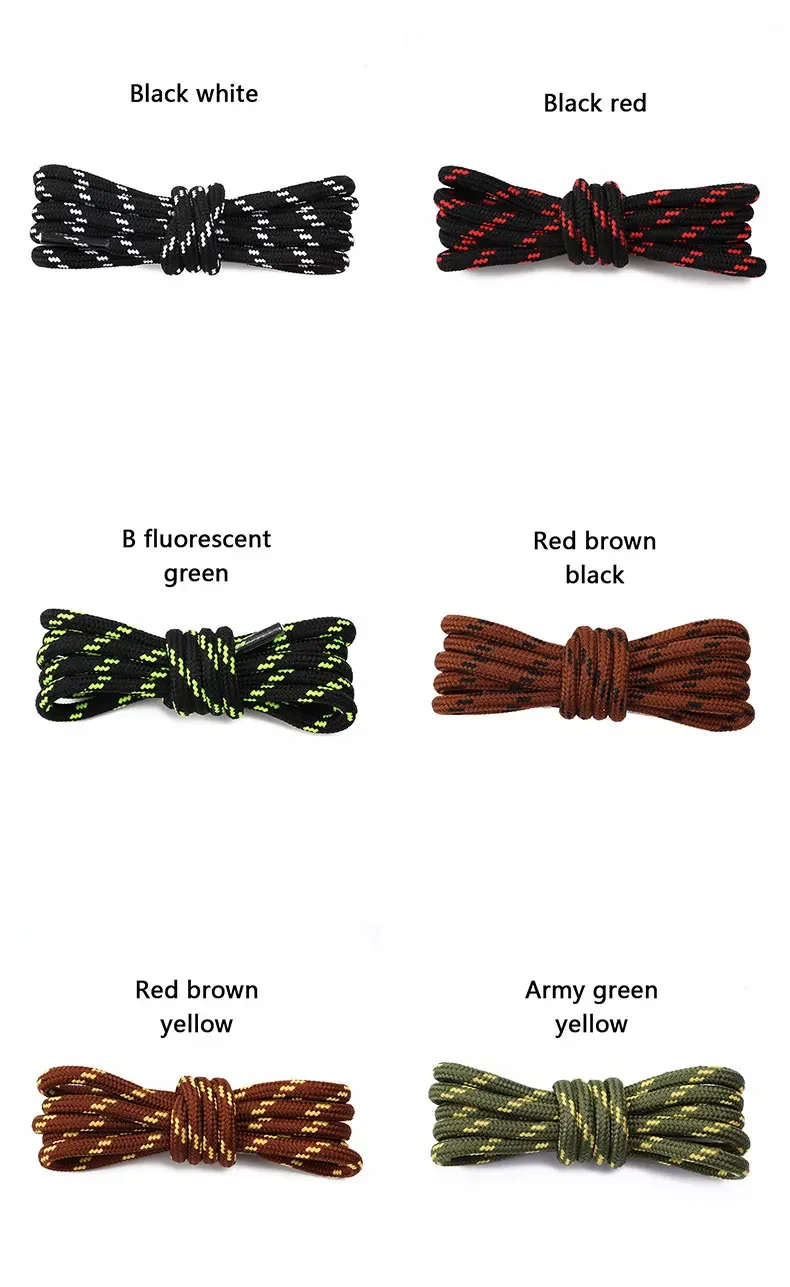 2 Pairs NEW 4.5mm Diameter Round German Training Hiking Shoe Laces Heavy Duty Work Boots Shoelaces for Men and Women
