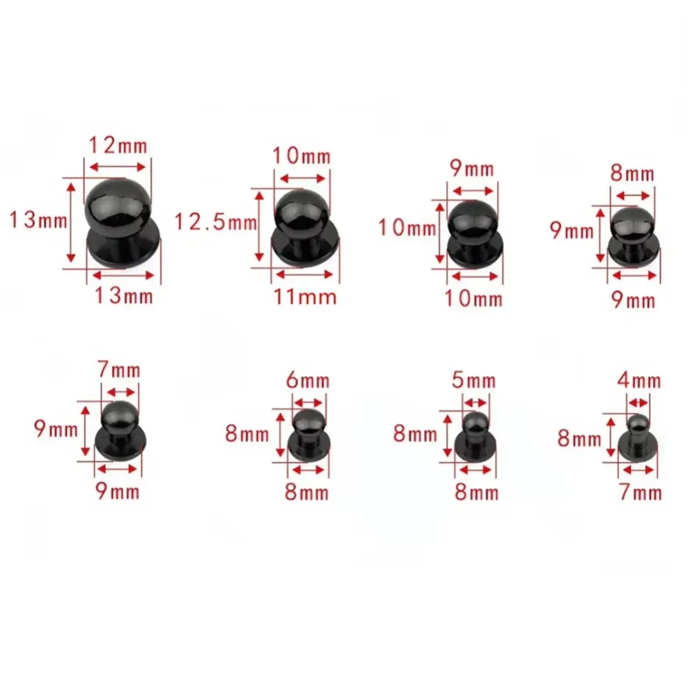 20Pcs/lot 4/5/6/7/8/9/10/12MM Round Knob Rivets Metal Monk Head Screws Studs Alloy Nail Buckle Button Bag Leather Crafts