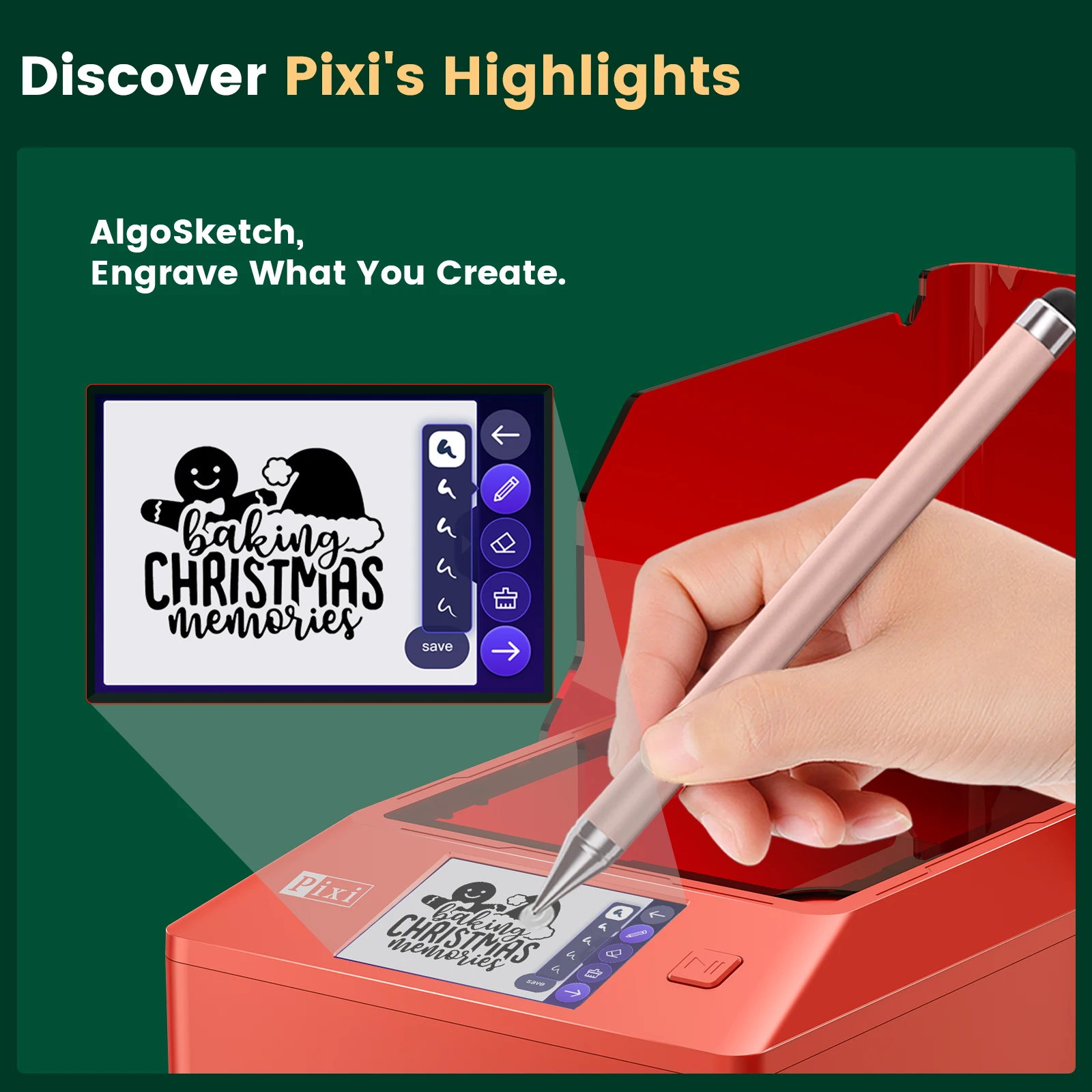 AlgoLaser 5W AlgoOS 2.6 Latest Version AlgoSketch/AlgoType Smart Engraving Portable Easy to Use Laser Engraving Cutting Machine