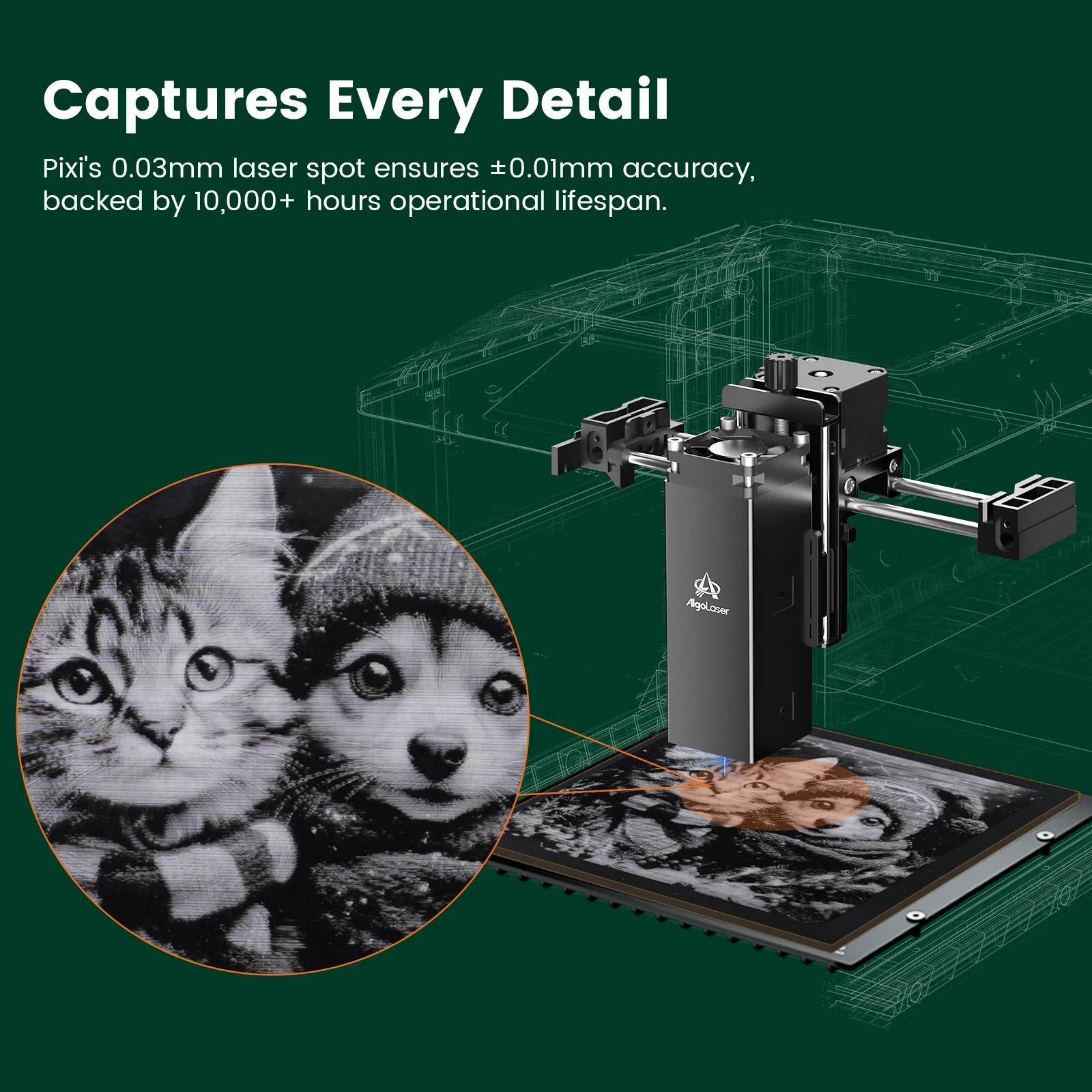 AlgoLaser 5W AlgoOS 2.6 Latest Version AlgoSketch/AlgoType Smart Engraving Portable Easy to Use Laser Engraving Cutting Machine