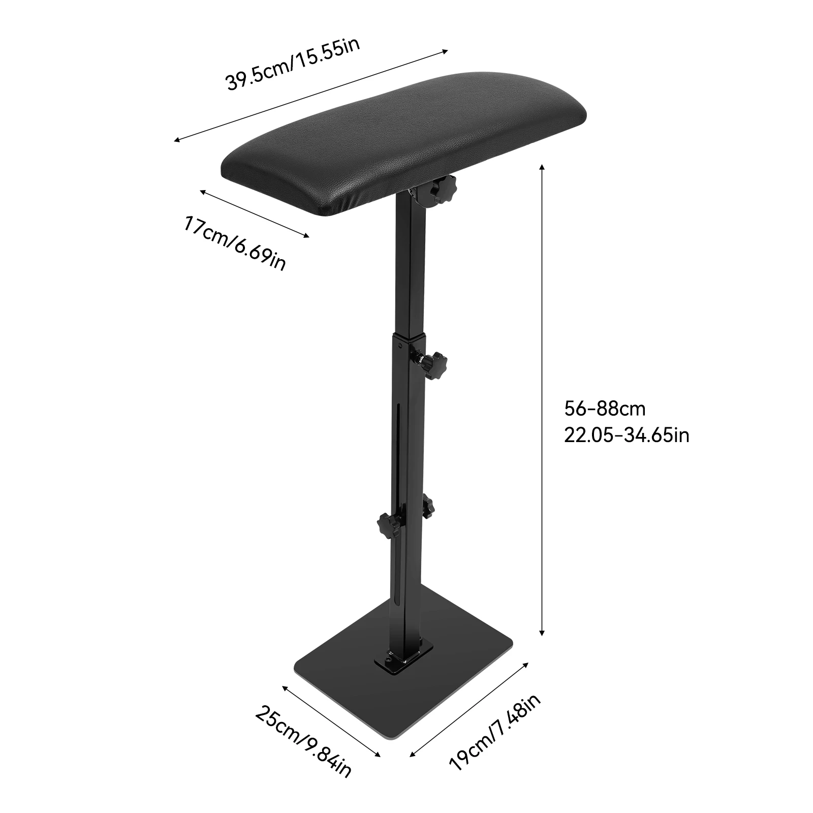 Adjustable Armrest Stand for Tattoo Salon with PU Soft Pad, Aluminum Alloy Base Beauty Studio Portable Hand Arm Rest Holder