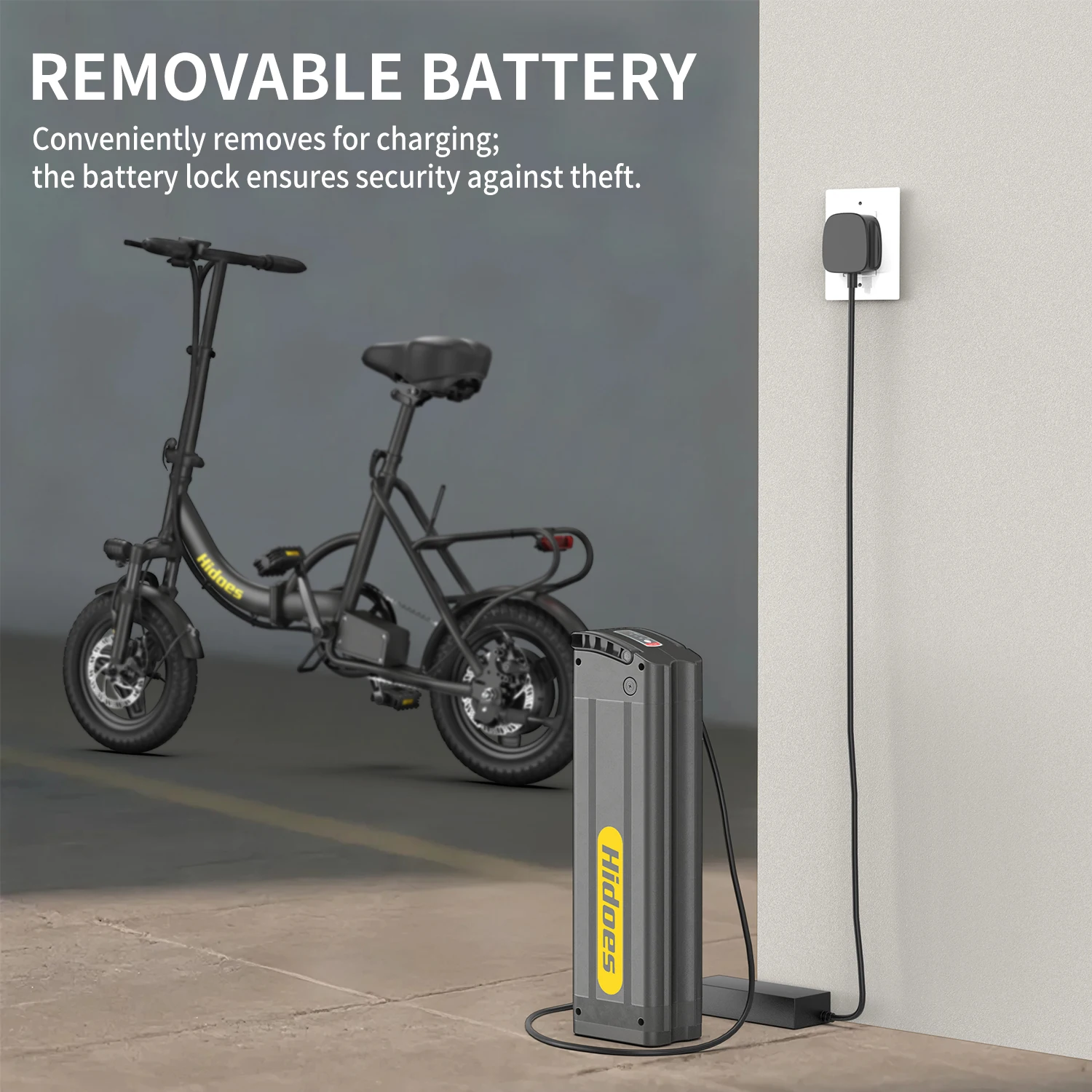 Hidoes C5 Electric Bike 250W Motor 36V 10.4AH Adult Foldable E Bike 14-inch 18-28km 25 km/h Electric Bicycle Cheap