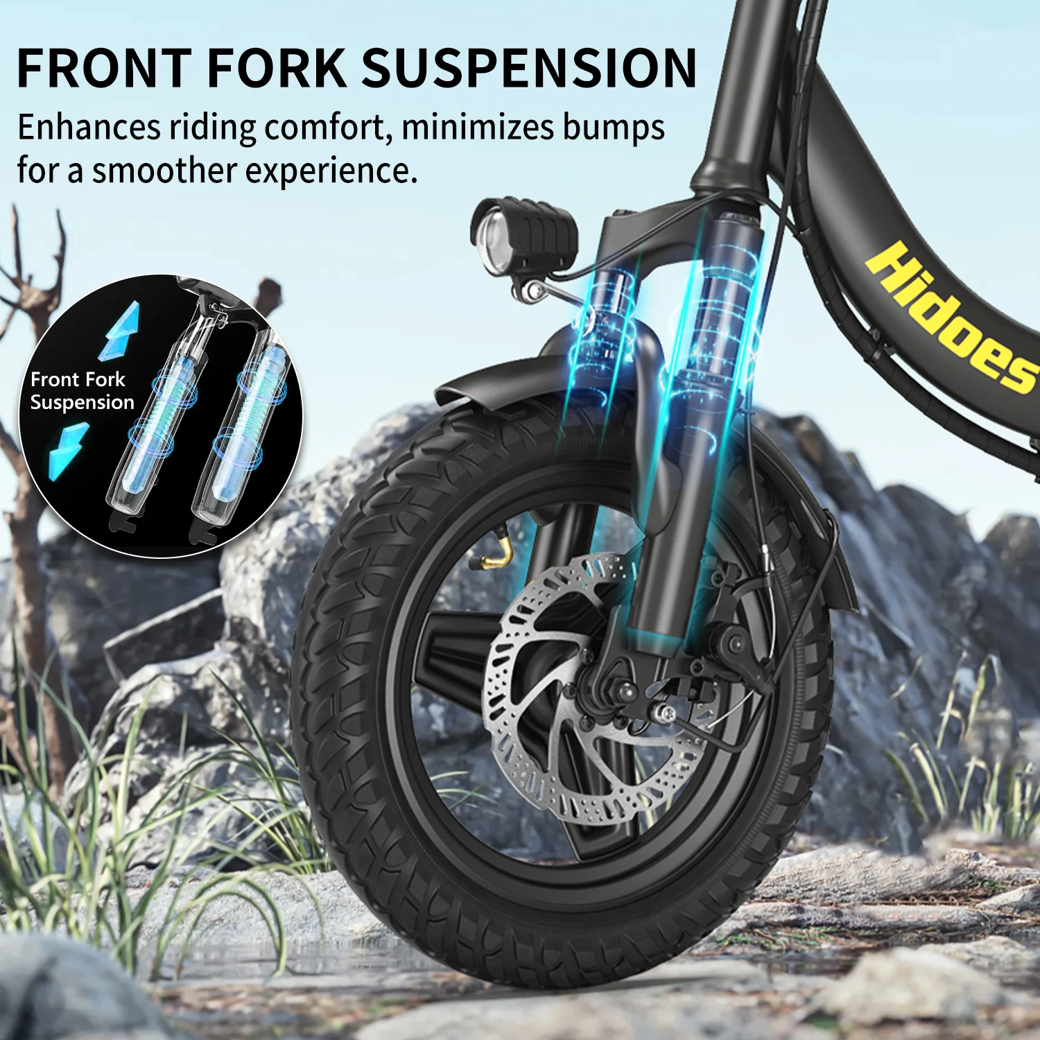 Hidoes C5 Electric Bike 250W Motor 36V 10.4AH Adult Foldable E Bike 14-inch 18-28km 25 km/h Electric Bicycle Cheap