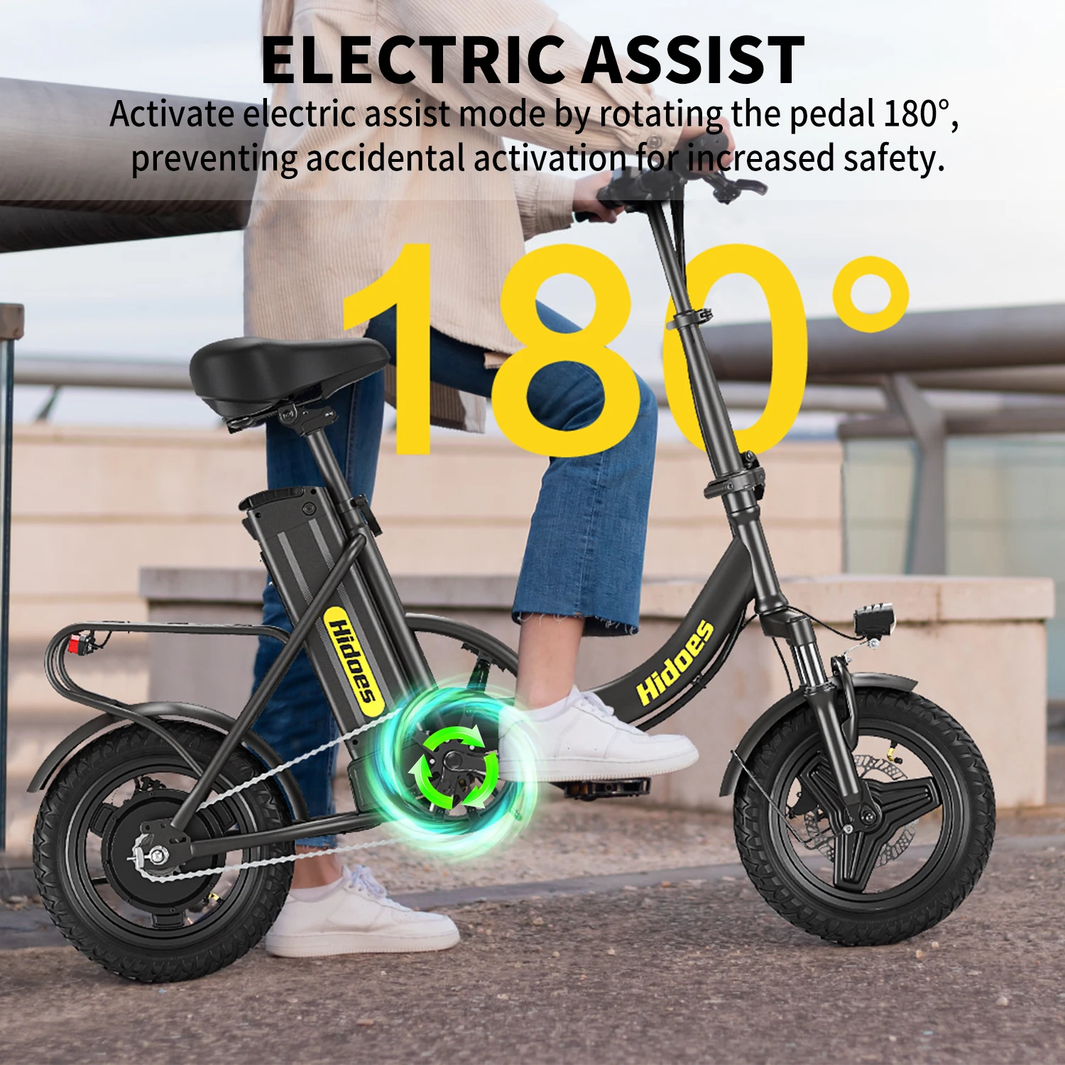 Hidoes C5 Electric Bike 250W Motor 36V 10.4AH Adult Foldable E Bike 14-inch 18-28km 25 km/h Electric Bicycle Cheap