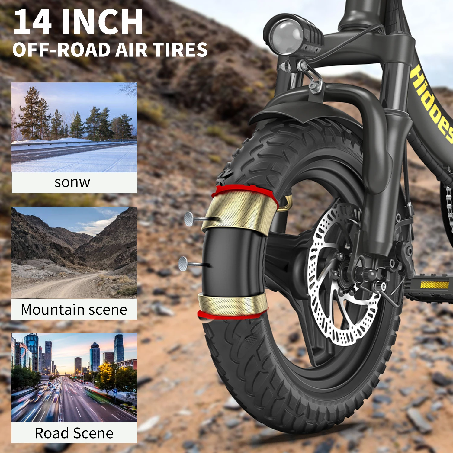Hidoes C5 Electric Bike 250W Motor 36V 10.4AH Adult Foldable E Bike 14-inch 18-28km 25 km/h Electric Bicycle Cheap