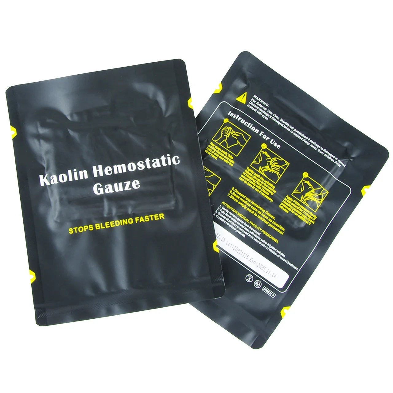1.5/3.75M Hemostatic Kaolin Gauze Combat Emergency Trauma Z-Fold Soluble For Ifak Tactical First Aid Kit Medical Wound Dressing