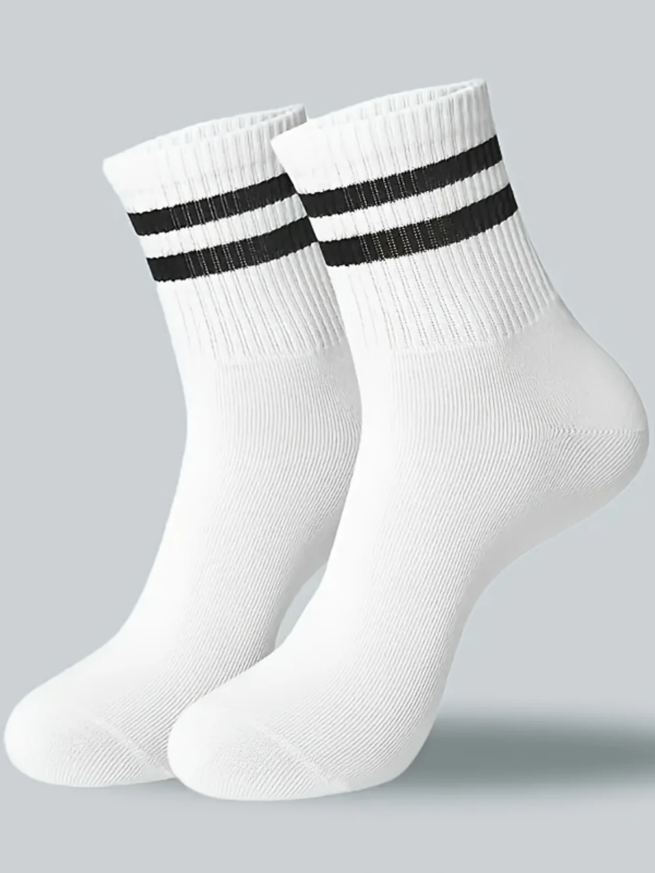 【Hot Recommendation】10/20 Pairs Pack, Two-Stripe Sports Mid-Calf Socks, Unisex, Breathable and Non-Stuffy, a Must-Have for Students, Suitable for All Seasons, Casual Socks