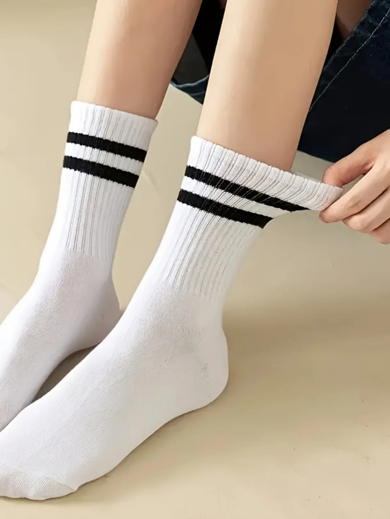 【Hot Recommendation】10/20 Pairs Pack, Two-Stripe Sports Mid-Calf Socks, Unisex, Breathable and Non-Stuffy, a Must-Have for Students, Suitable for All Seasons, Casual Socks