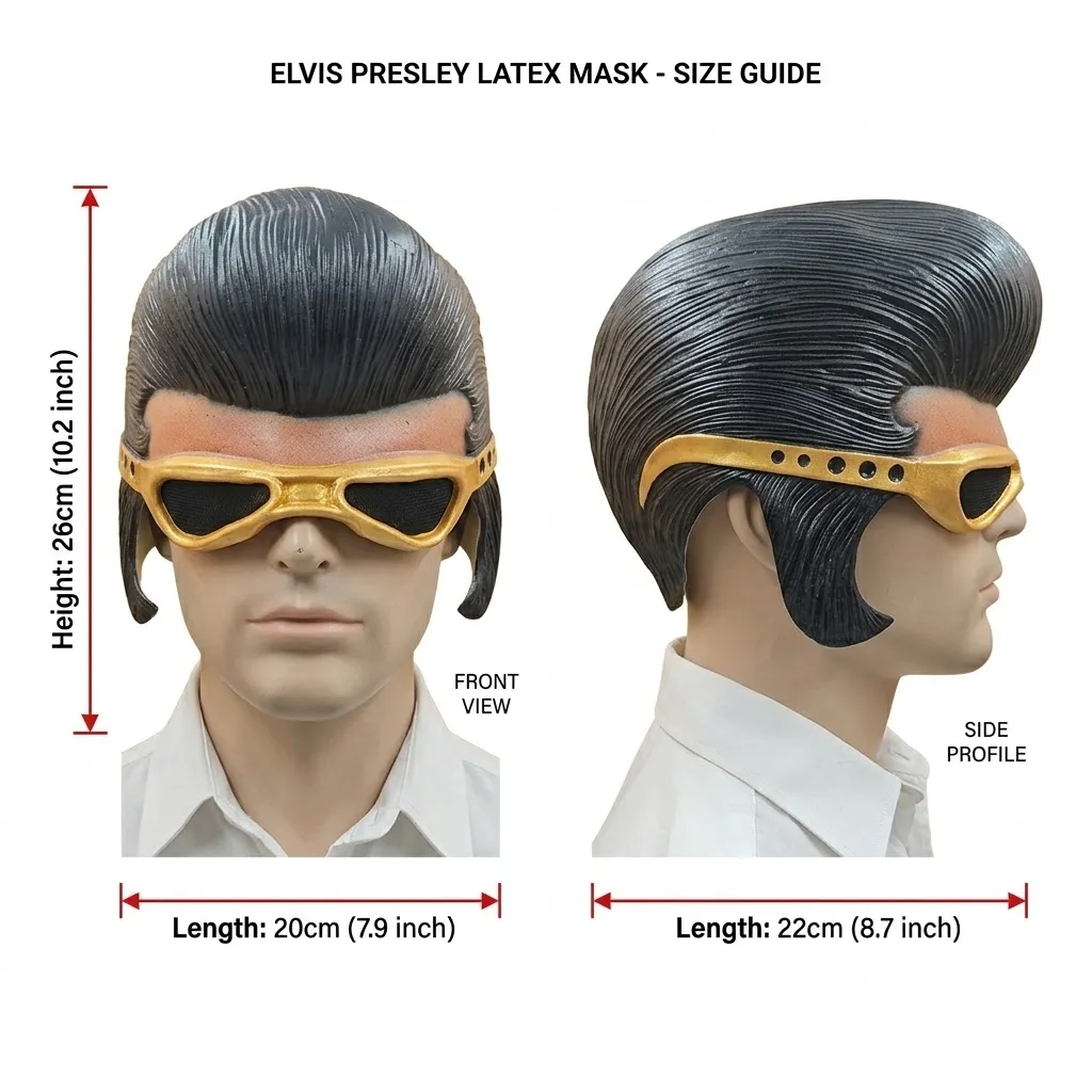 Realistic Half Face Elvis Latex Mask - Retro Style Costume Prop For Stage Performances, Halloween Events
