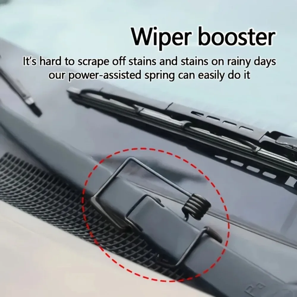 Car Wiper Pressure Booster Spring 2PCS Universal Alloy Upgrade Kit Fix Wiper Skipping Streaking Easy Install for Auto Truck