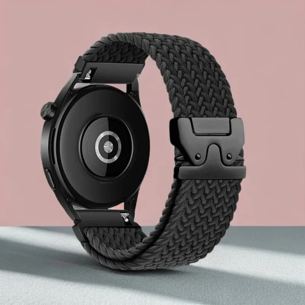 22mm 20mm Braided Nylon Loop Strap for Redmi Watch 5 Active/Lite Parachute Buckle Comfortable Band for Amazfit Active 3-2 Bip 6-