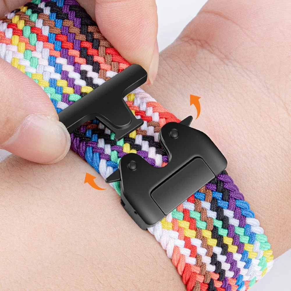 22mm 20mm Braided Nylon Loop Strap for Redmi Watch 5 Active/Lite Parachute Buckle Comfortable Band for Amazfit Active 3-2 Bip 6-