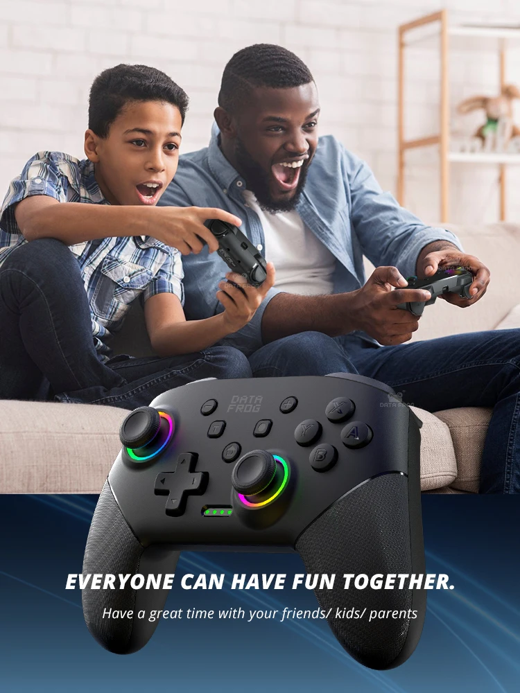 DATA FROG Wireless Game Controller for Switch / OLED / Lite / Switch 2 Console Programmable Joystick Gamepad for PC
