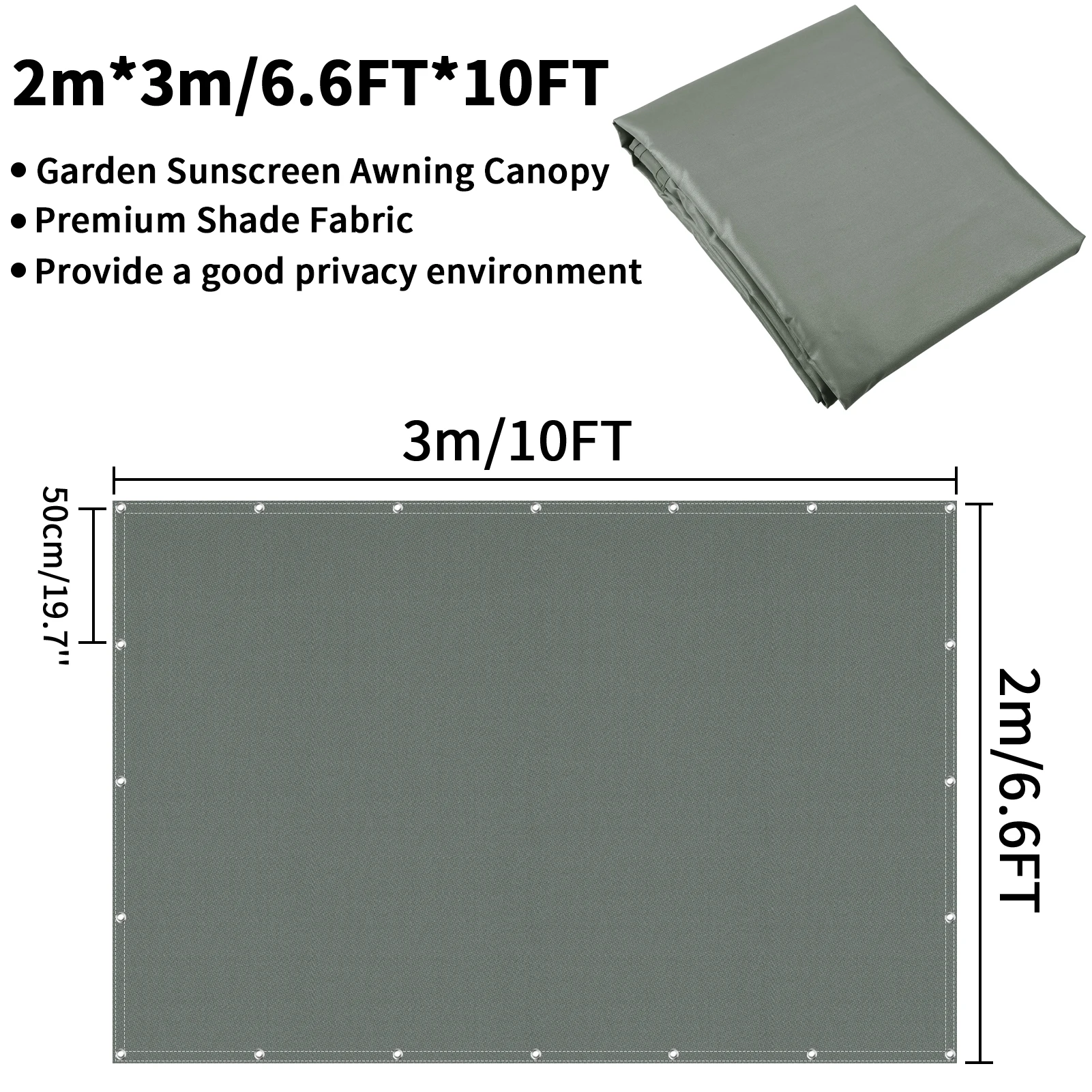 Waterproof Shade Sail with Grommets Tent Tarp Cover Sunshade Cloth Awning Canopy for Outdoor Garden Patio Camping Hiking Shelter