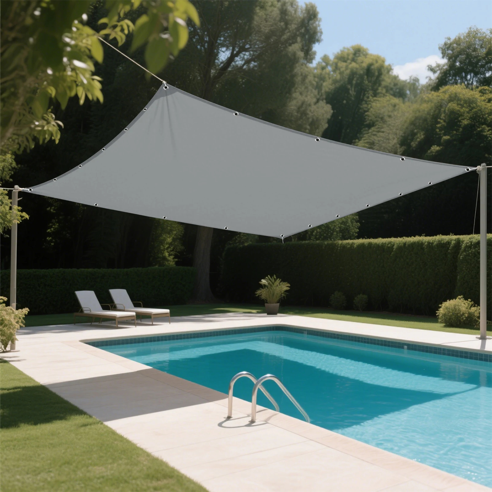 Waterproof Shade Sail with Grommets Tent Tarp Cover Sunshade Cloth Awning Canopy for Outdoor Garden Patio Camping Hiking Shelter