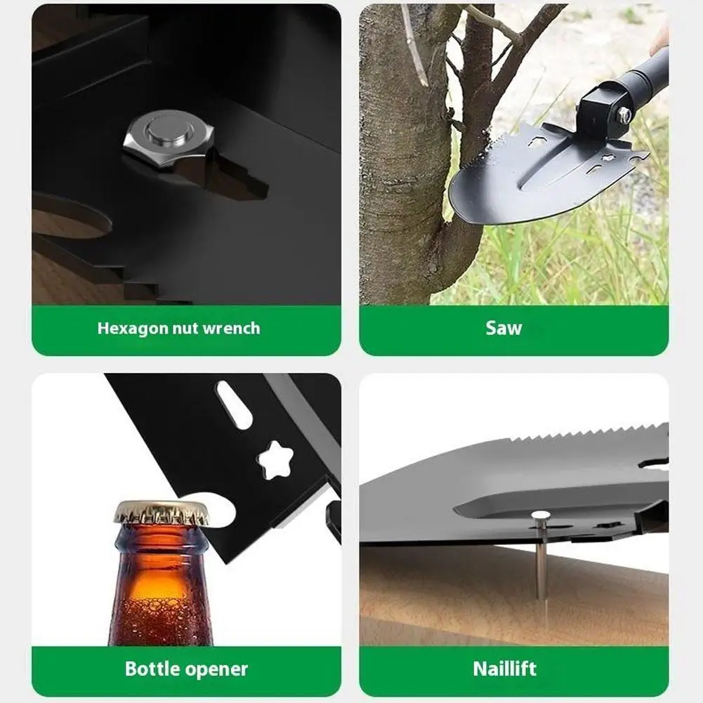 Survival Shovel Multi-Tool, Portable Engineer Shovel for Disaster Recovery,Car Emergency,Camping,Digging,and Gardening