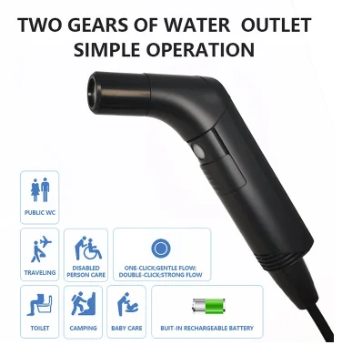 Portable Electric Bidet Sprayer Handheld with 2-Level Pressure Adjustment Rechargeable Personal Hygiene for Travel
