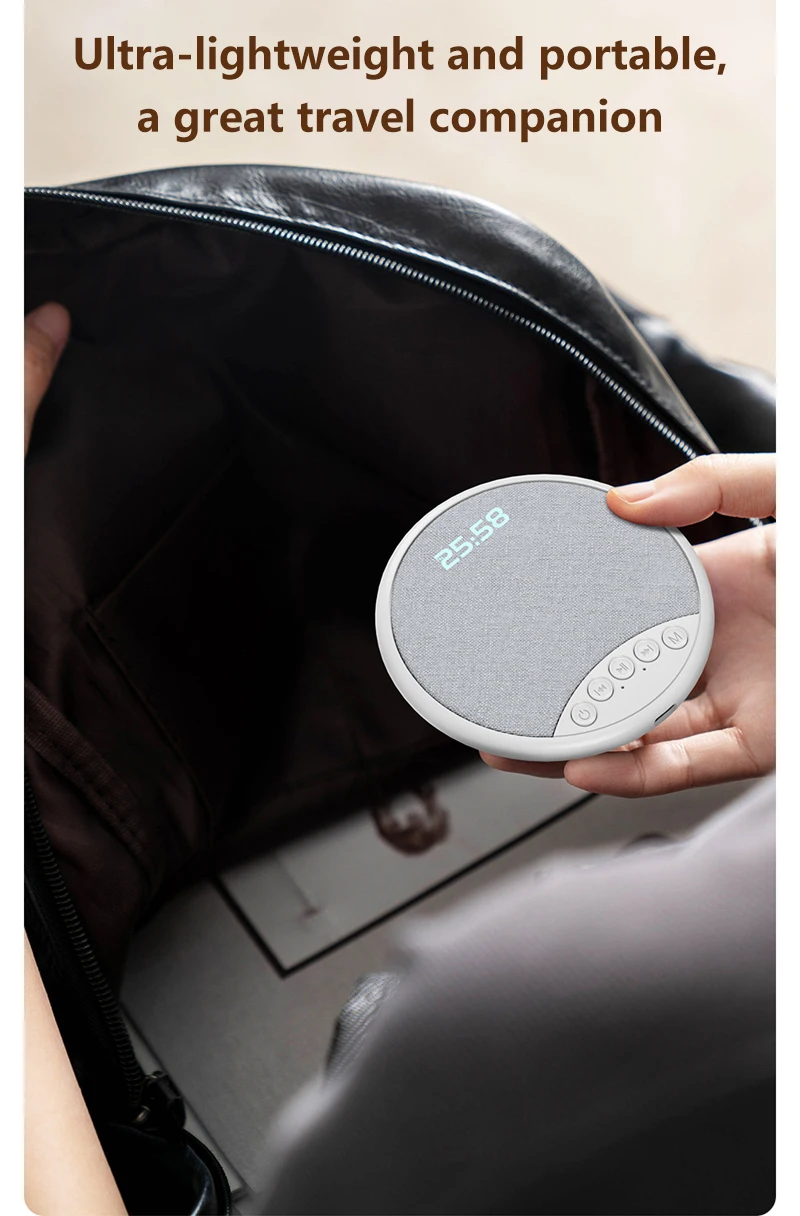 New Pillow-mounted Bluetooth Speaker With HIFI Sound Quality Multi-functional Sleep Aid Speaker With Timing And Digital Display