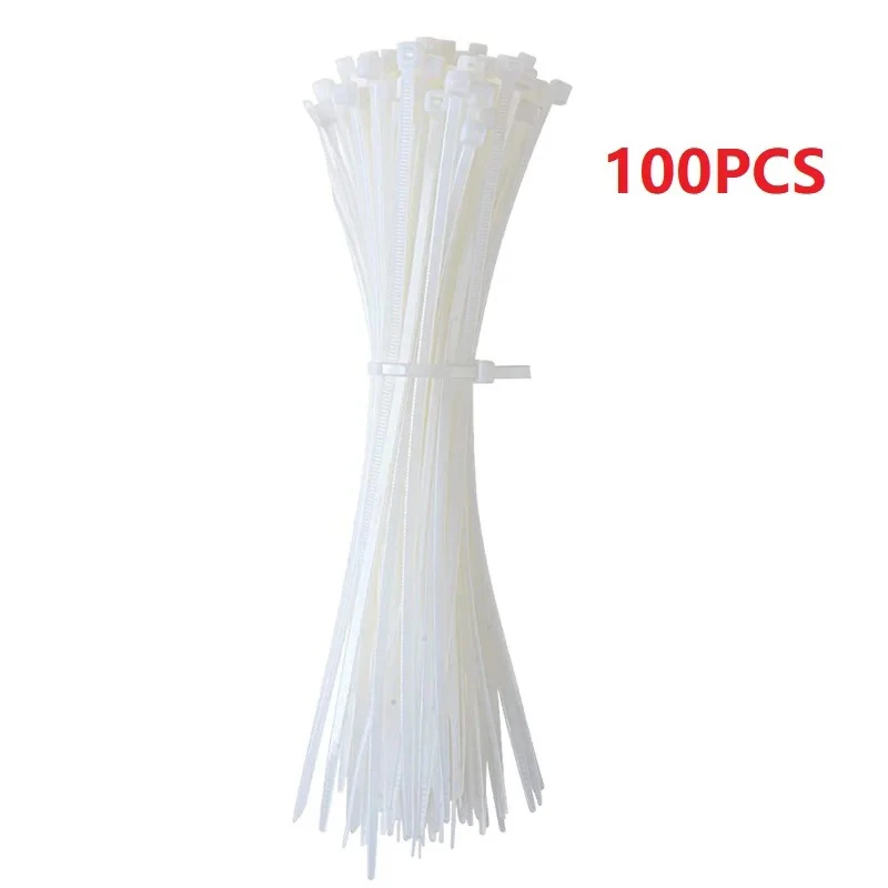 100PCS Self-Adhesive Nylon Cable Tie Holder Zip Tie Fixed Seat Wire Fasten Organizer Reusable Durable Adhesive Tie
