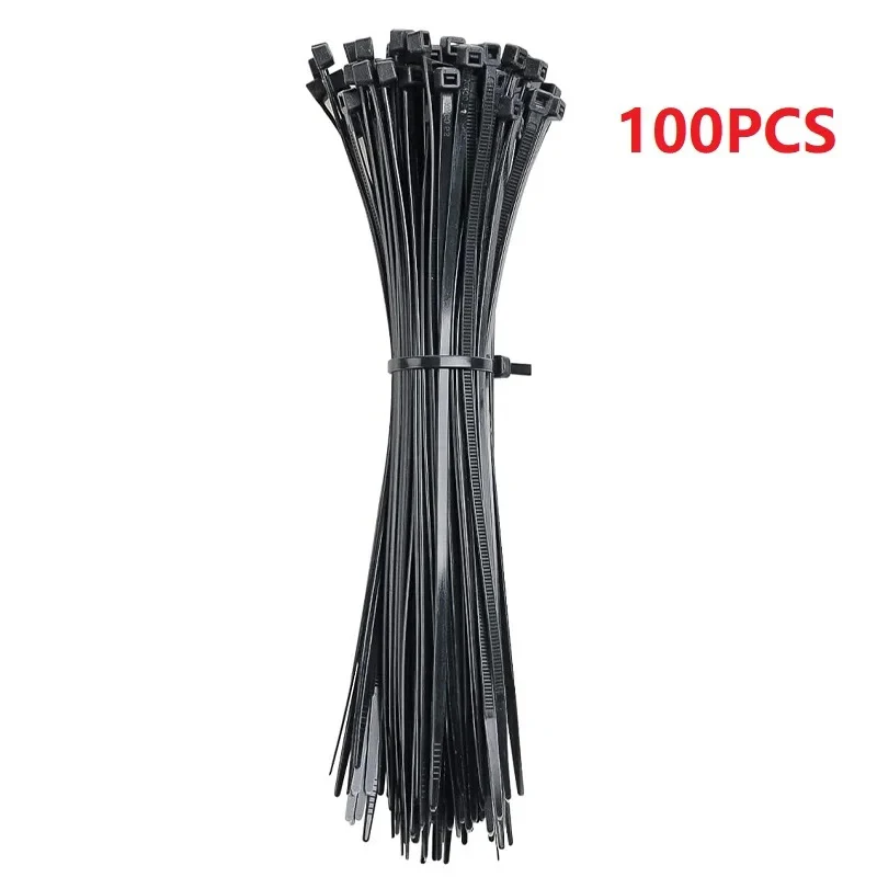 100PCS Self-Adhesive Nylon Cable Tie Holder Zip Tie Fixed Seat Wire Fasten Organizer Reusable Durable Adhesive Tie