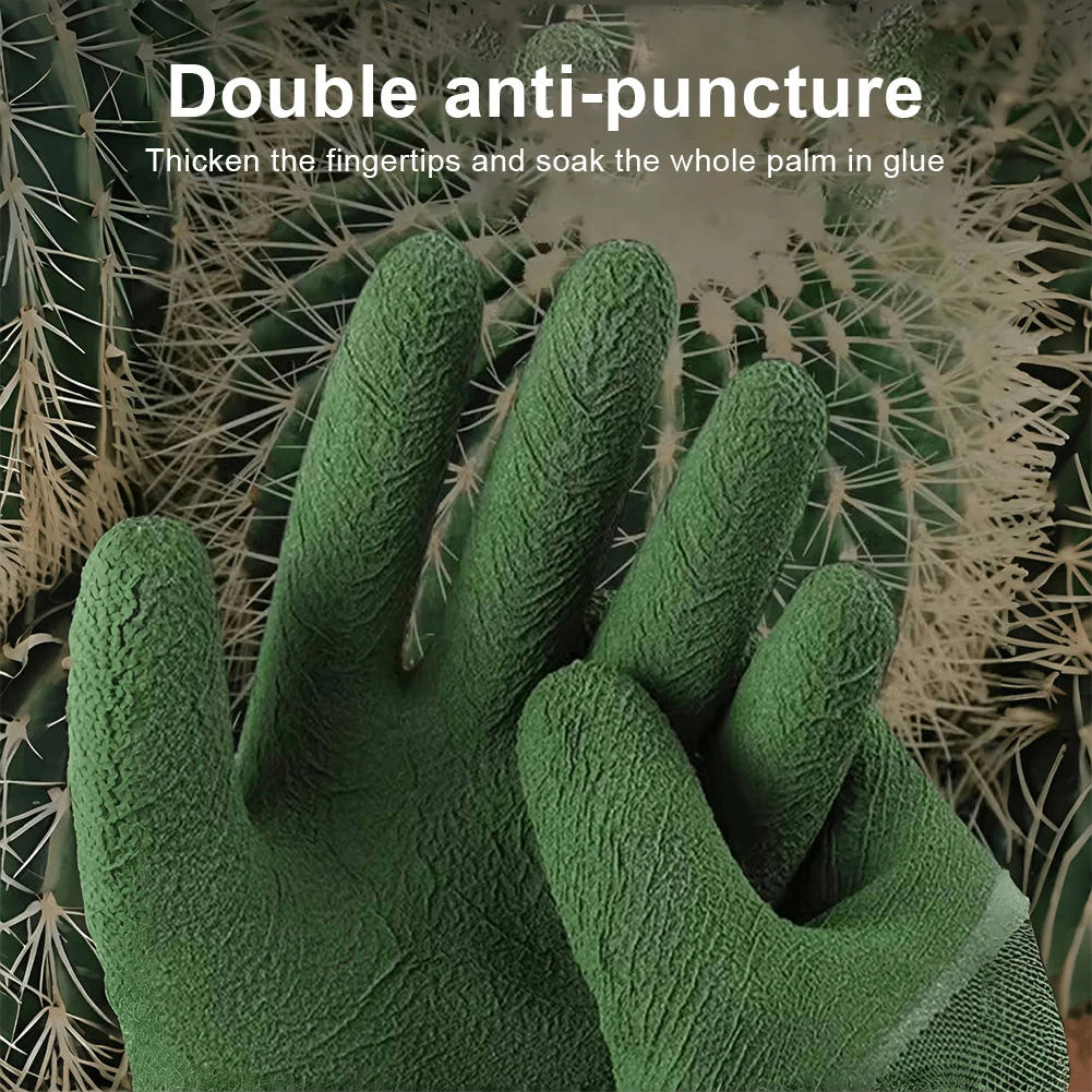 1/2 Pair of Gardening Gloves Stab-proof Wear-resistant Unisex Garden Gloves Cactus Rose and Blackberry Safe Planting Tool