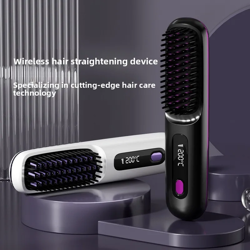 New Cross Border Wireless Straightening Comb, Negative Ion Straightening Comb, Wireless Straight Roll Portable Straightening Cur
