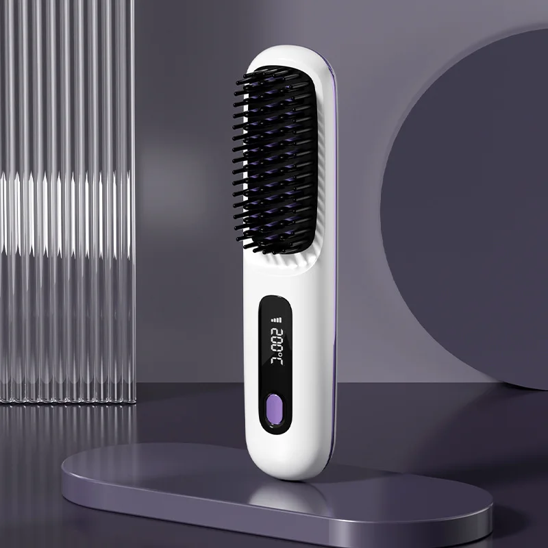 New Cross Border Wireless Straightening Comb, Negative Ion Straightening Comb, Wireless Straight Roll Portable Straightening Cur